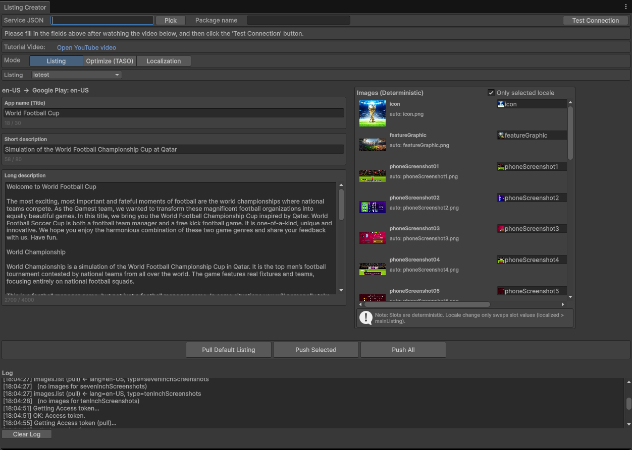 Translator Pro listing creator with listing, optimize, localization modes and deterministic assets