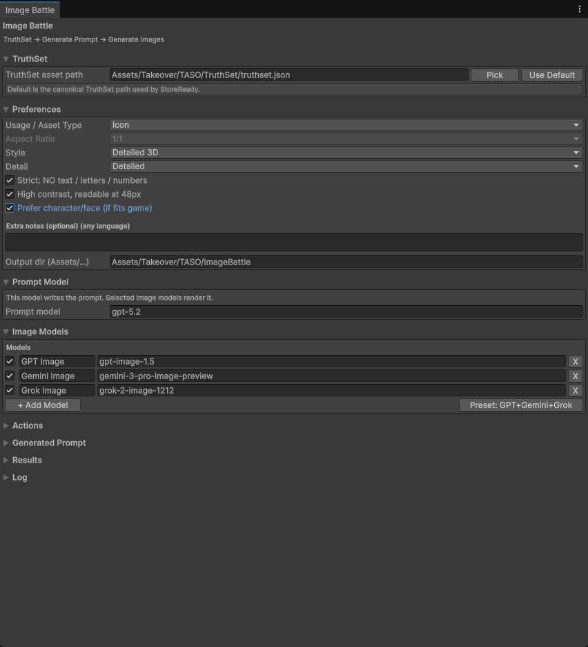 Translator Pro image battle tool for asset generation with multiple image models